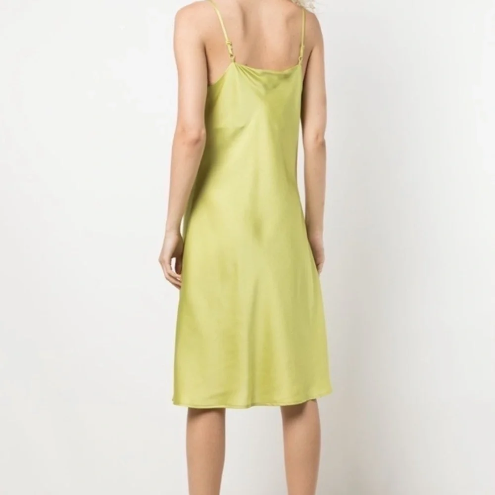 Apparis Carmen Satin Slip Mini Dress in Green Yellow - Picture 2 of 5